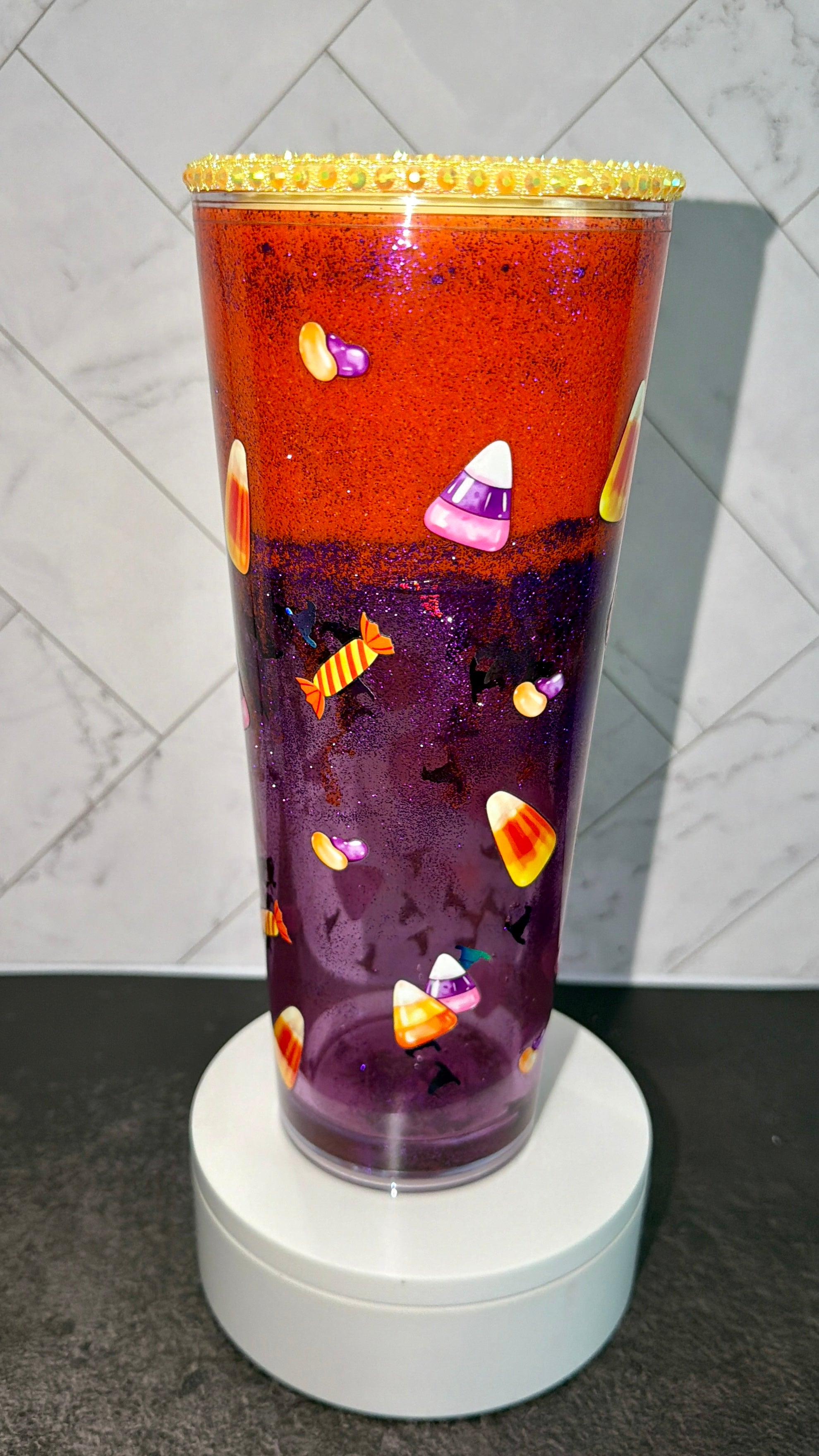 Halloween Hyland Cow Hourglass Tumbler
