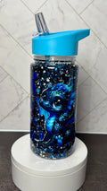 Midnight Blue Baby Dragon Kids Glitter Water Bottle
