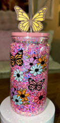 Butterflies and Flowers Snowglobe Cup