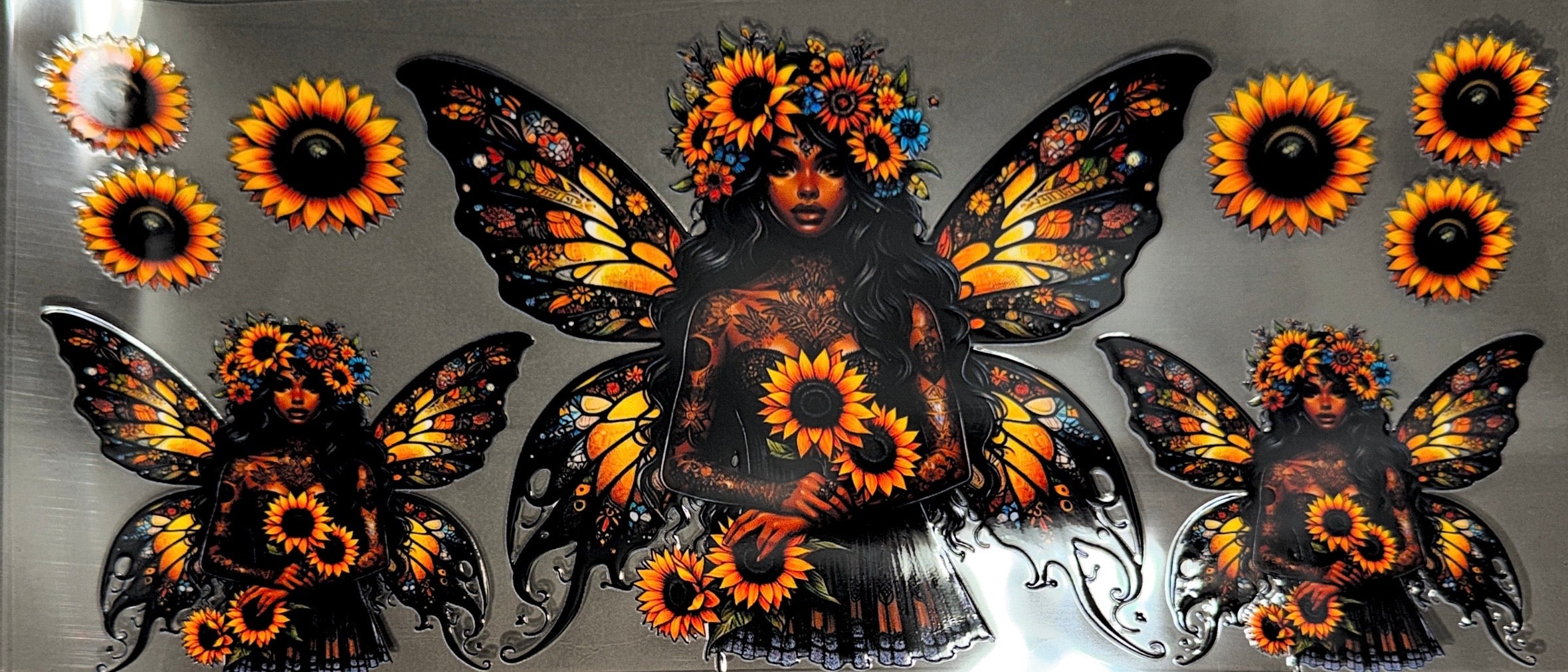 sunflower Fairy UVDTF Cup Wrap