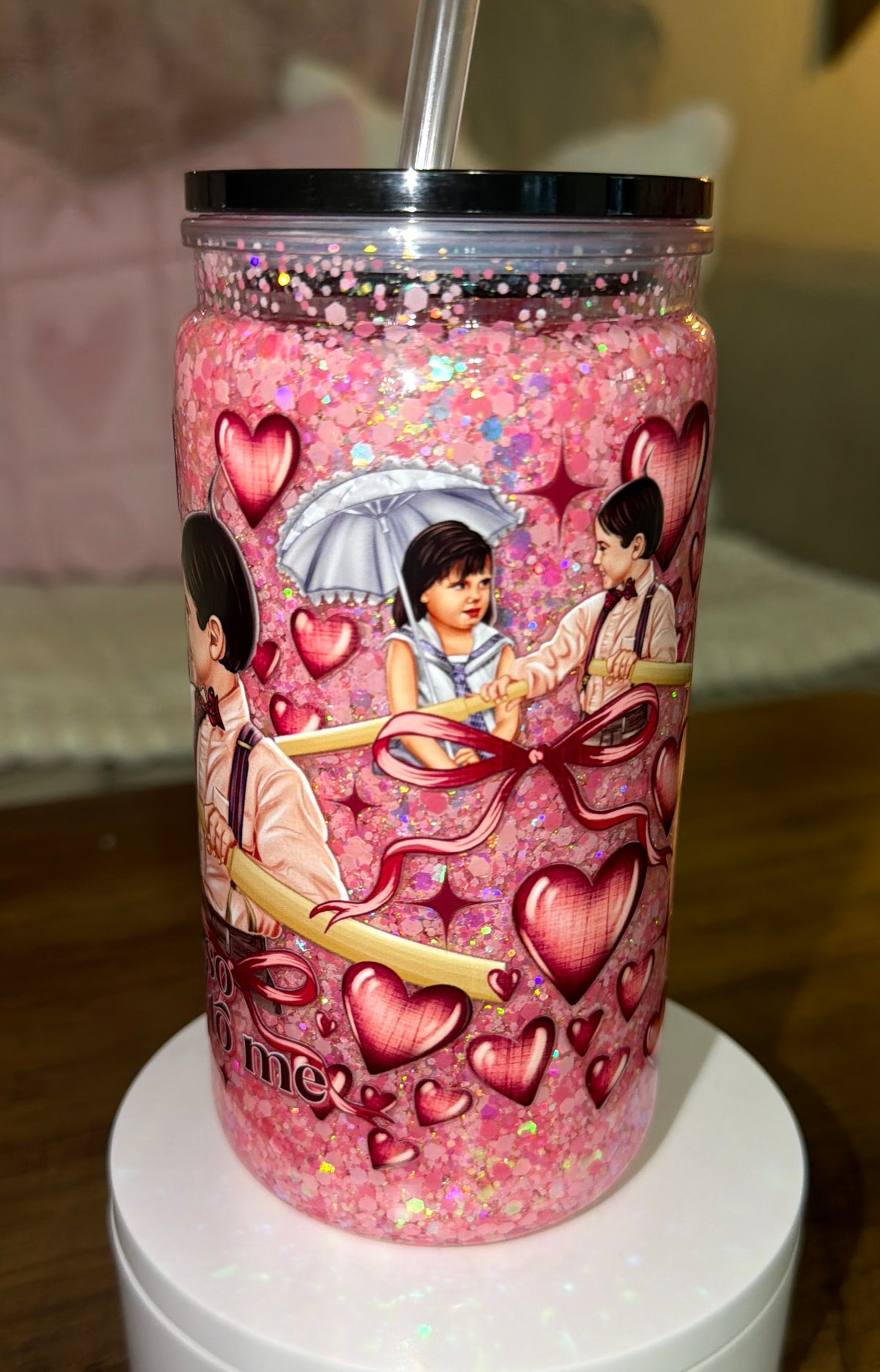Sweetheart Pink Snowglobe Cup