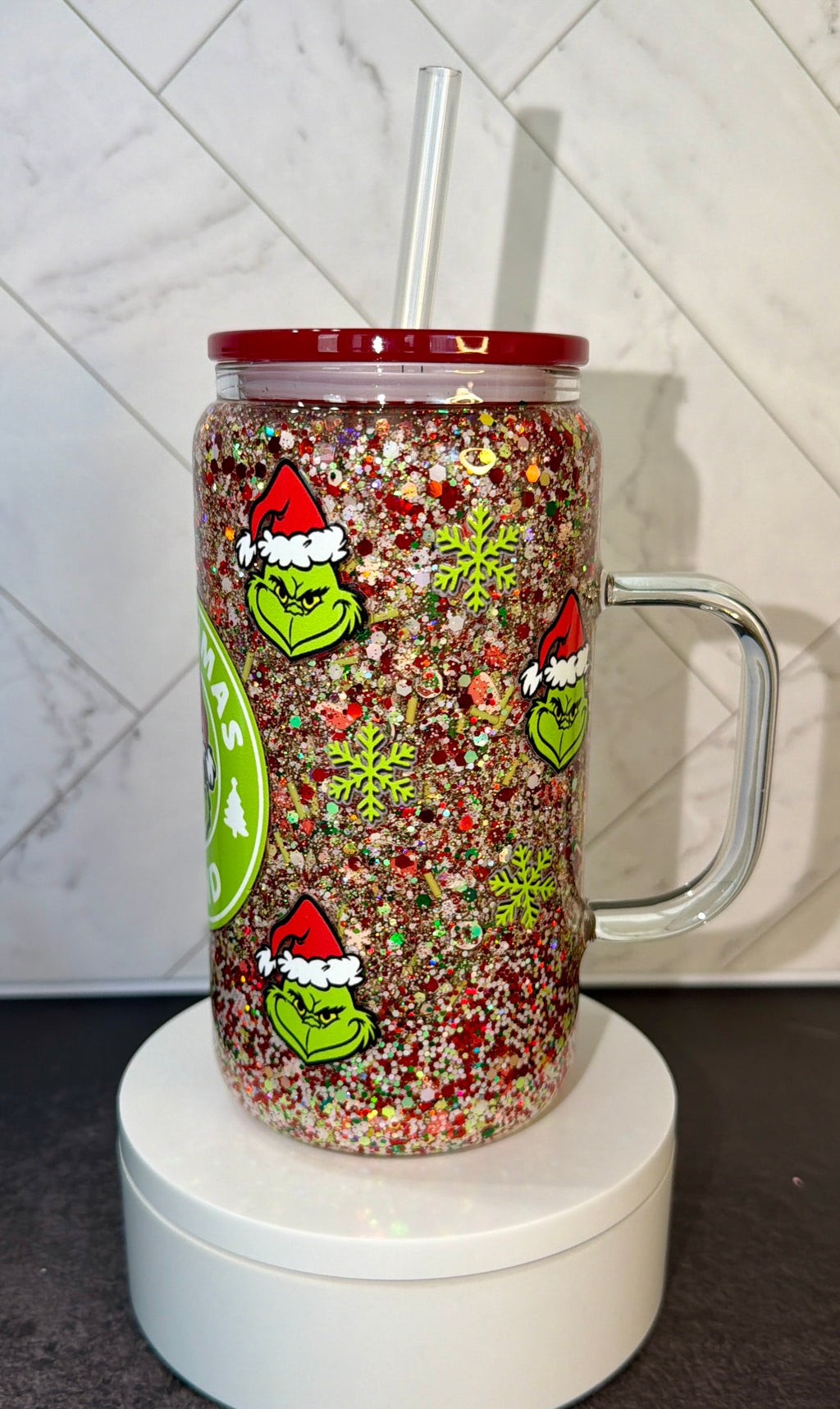 Grinchmas Blend Glass Snowglobe Cup