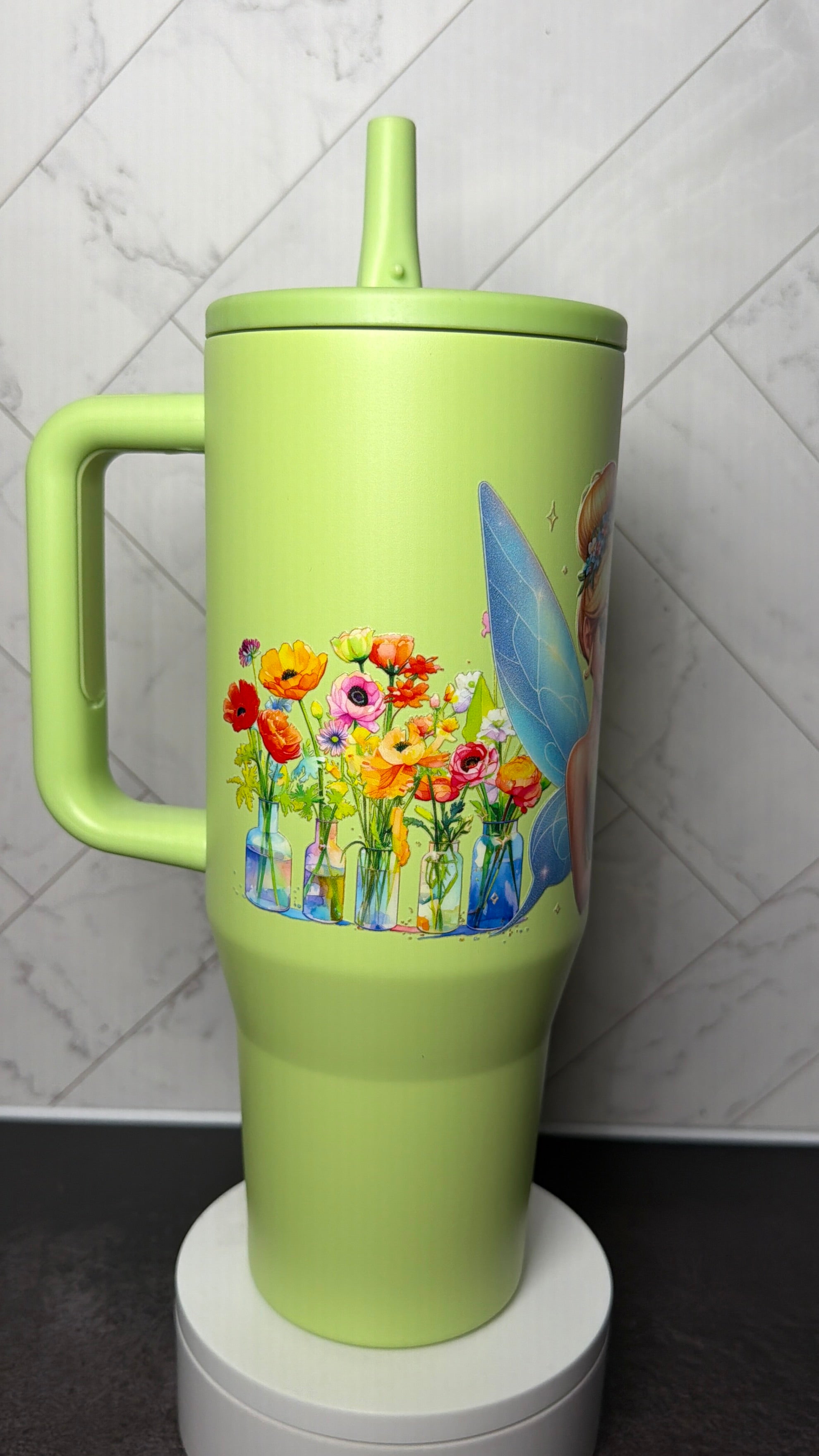 Enchanted Floral Fairy Stainless Steel Tumbler