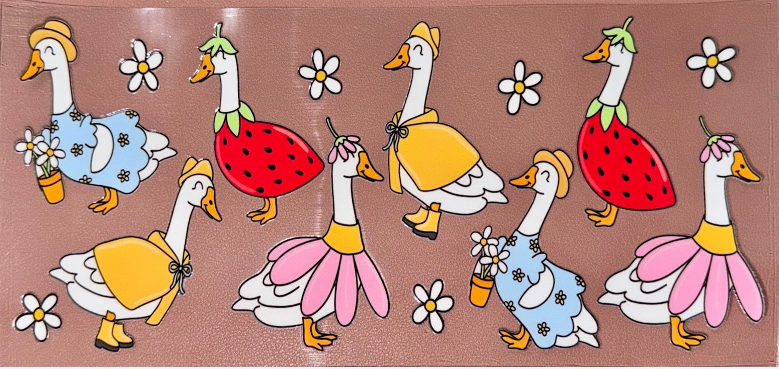 Cute Geese UVDTF Cup Wrap