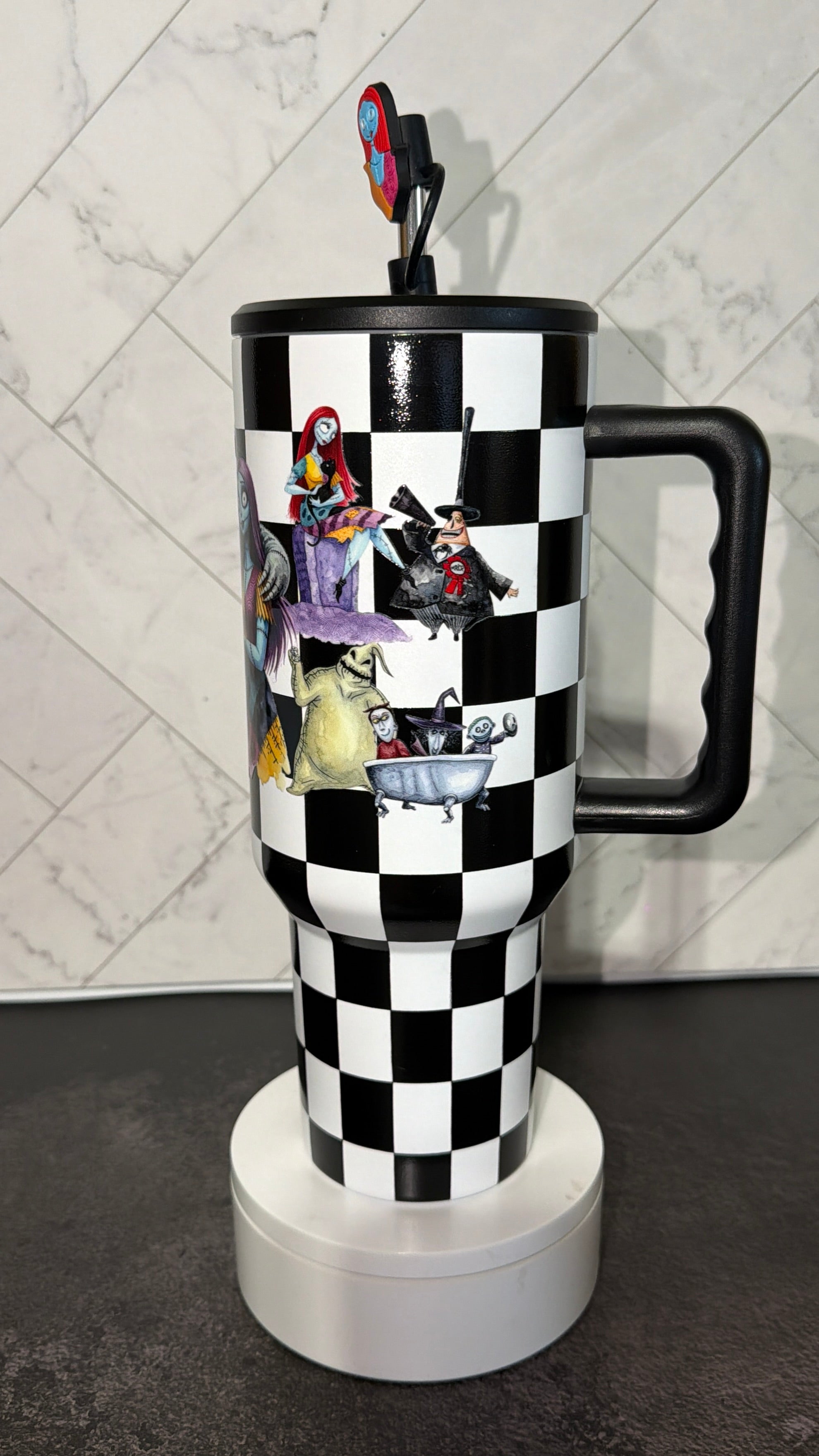 Spooky Checkered Chic Tumbler