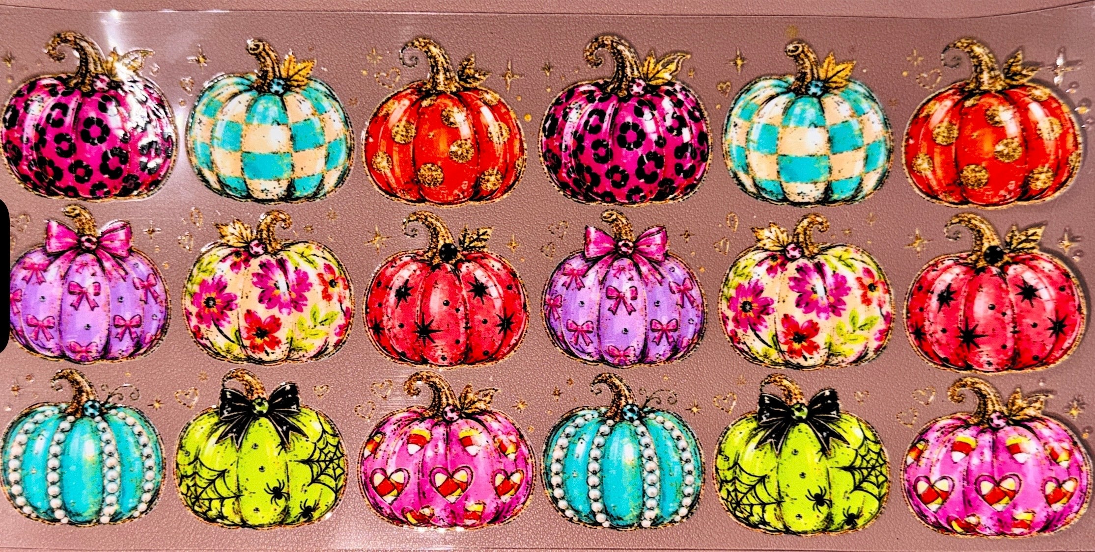 Colorful pumpkins UVDTF Cup Wrap
