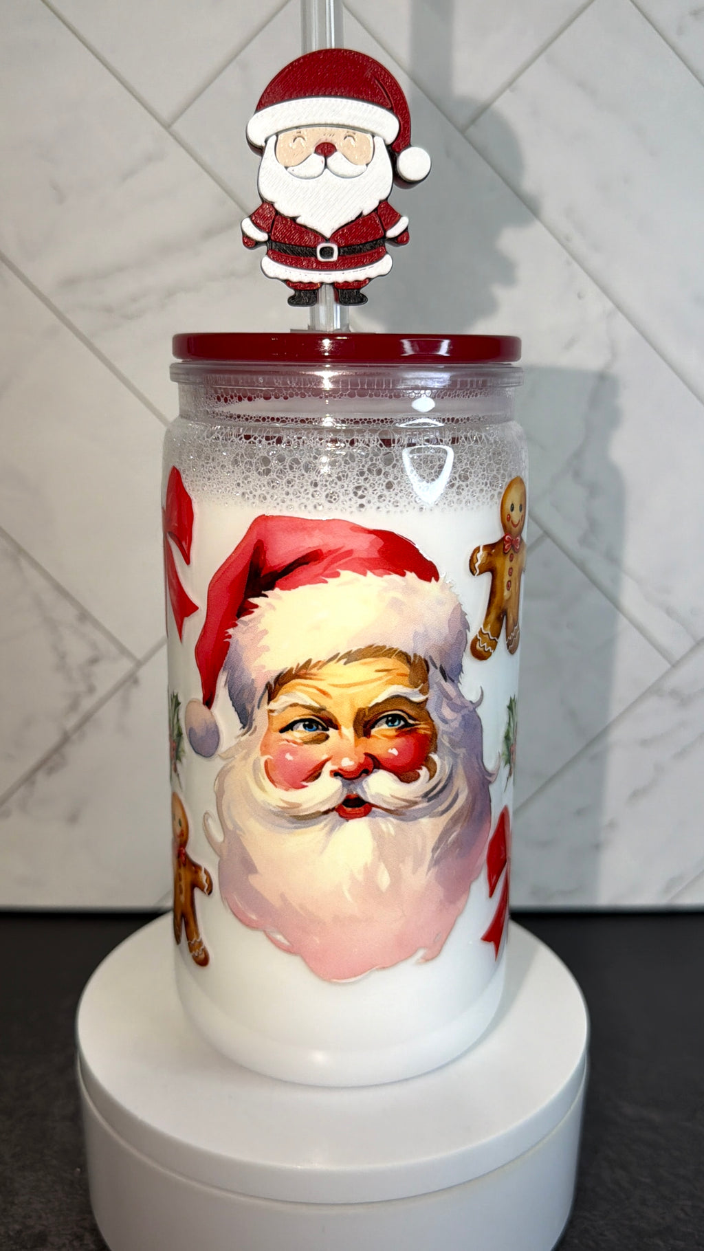 Santa’s Milk Snowglobe Cup
