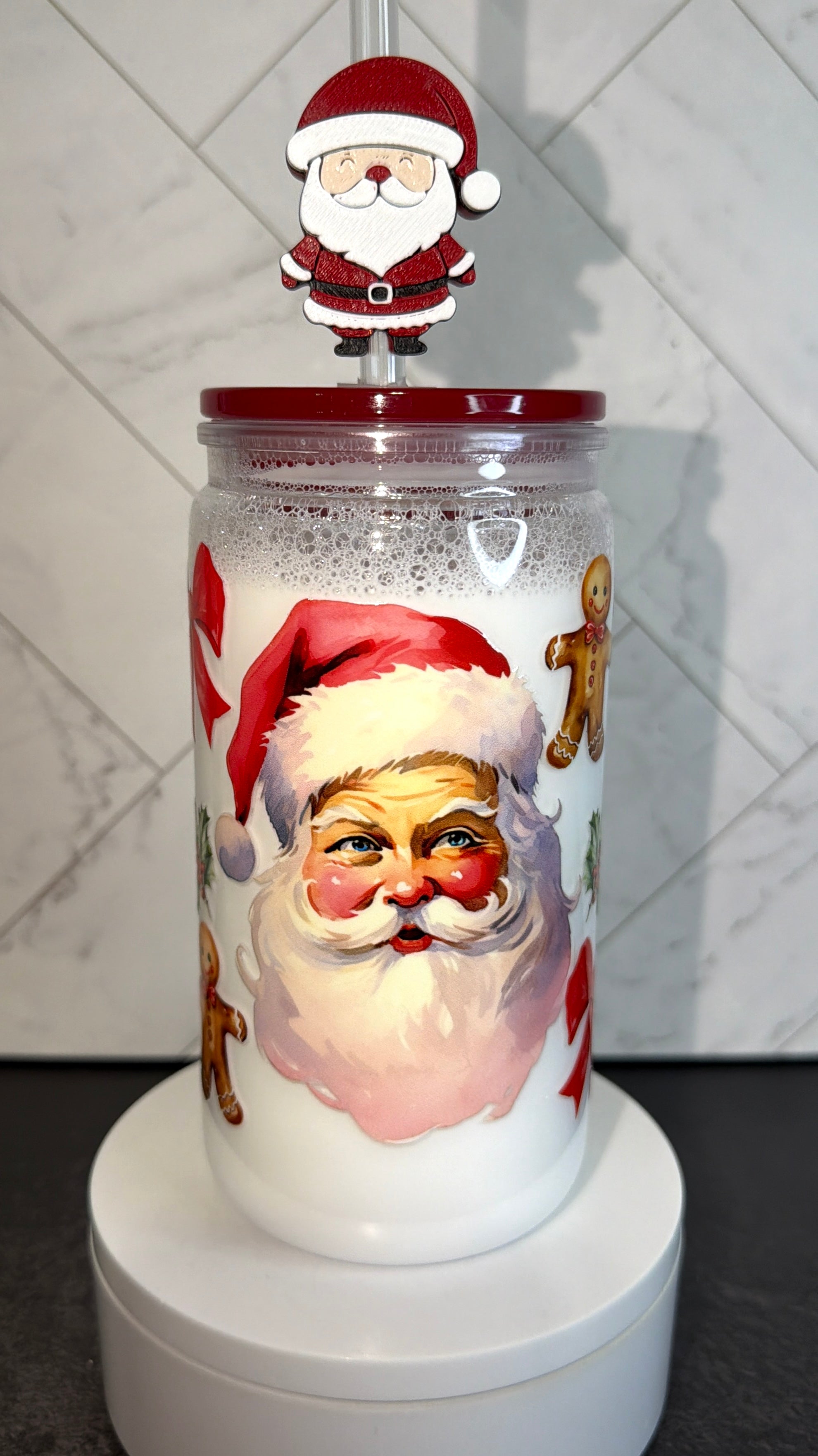 Santa’s Milk Snowglobe Cup