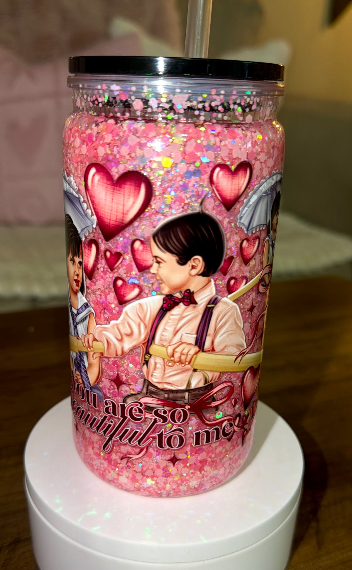 Sweetheart Pink Snowglobe Cup