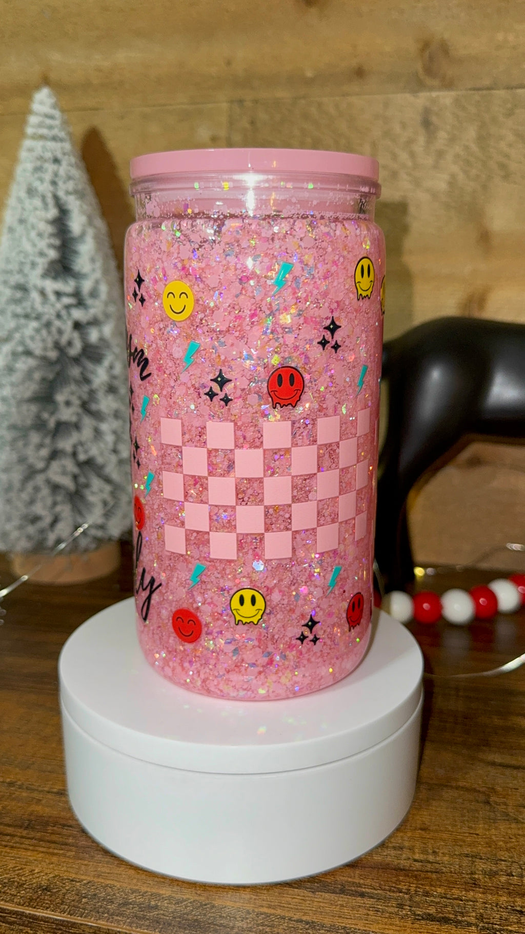 Pink Glitter “Fresh Sarcasm Served Daily” Snowglobe Cup