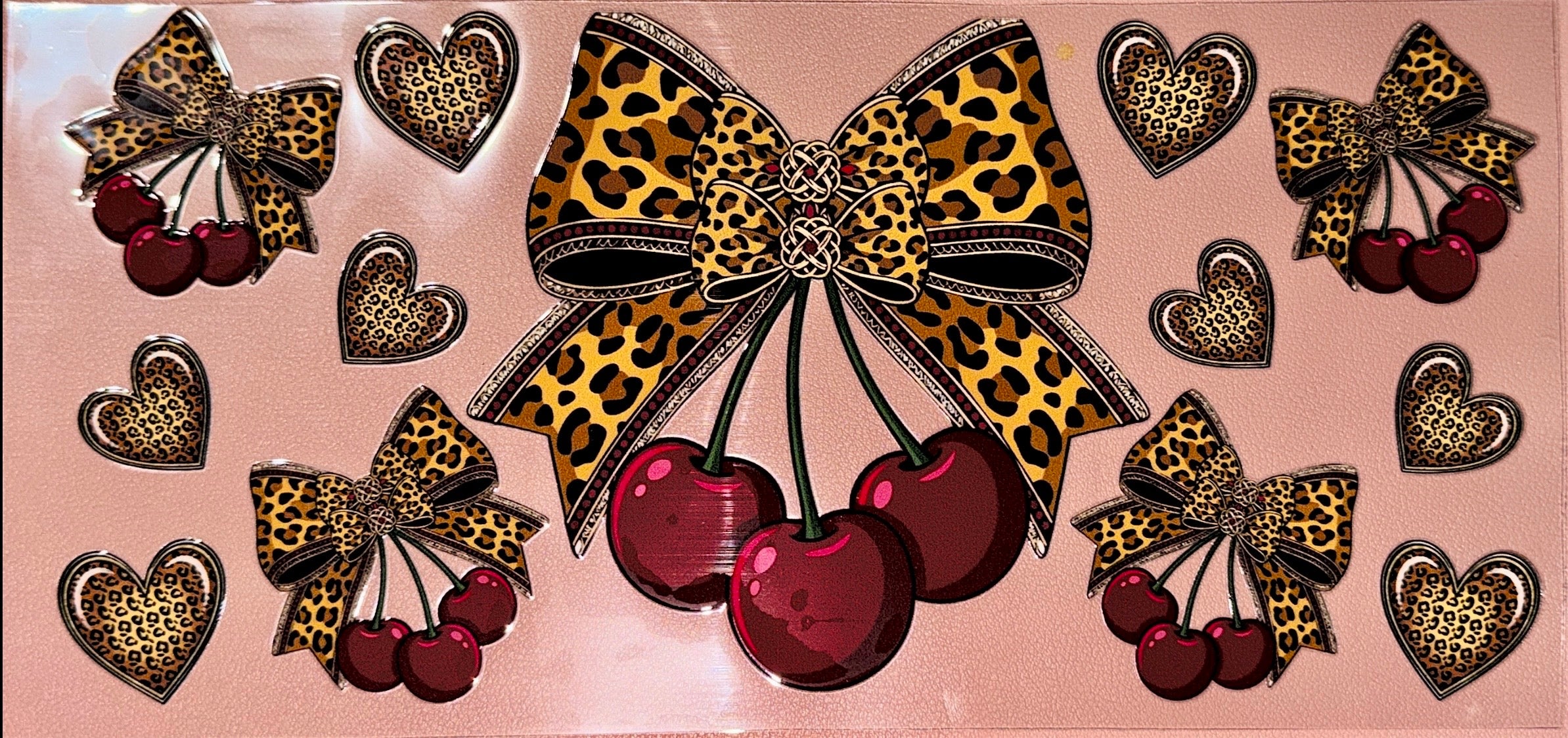 Cherry Leopard UVDTF Cup Wraps