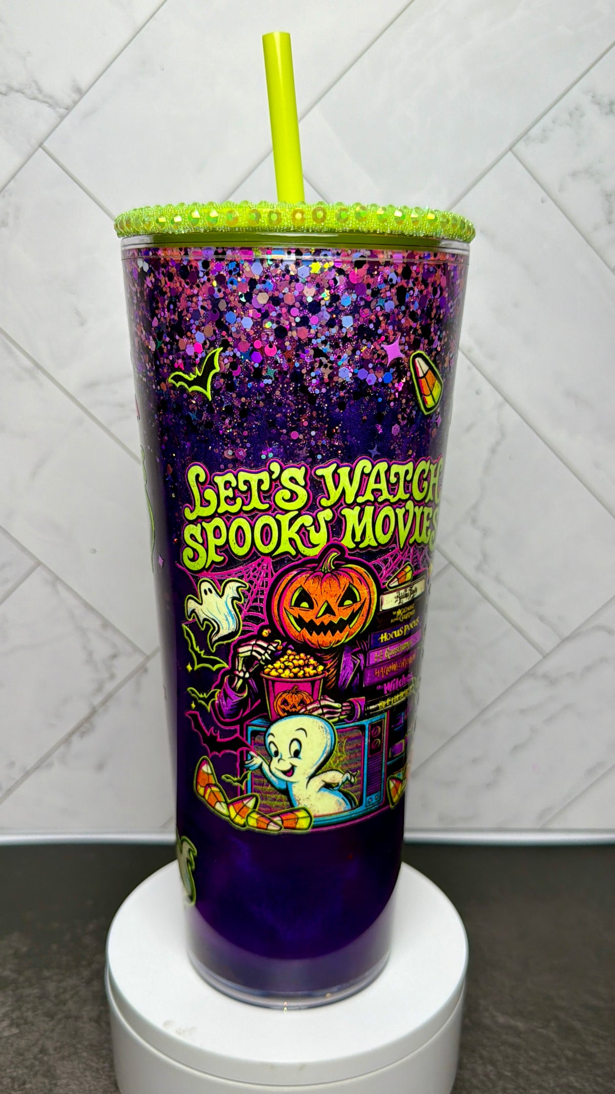 Spooky Movies Waterfall Snowglobe Cup