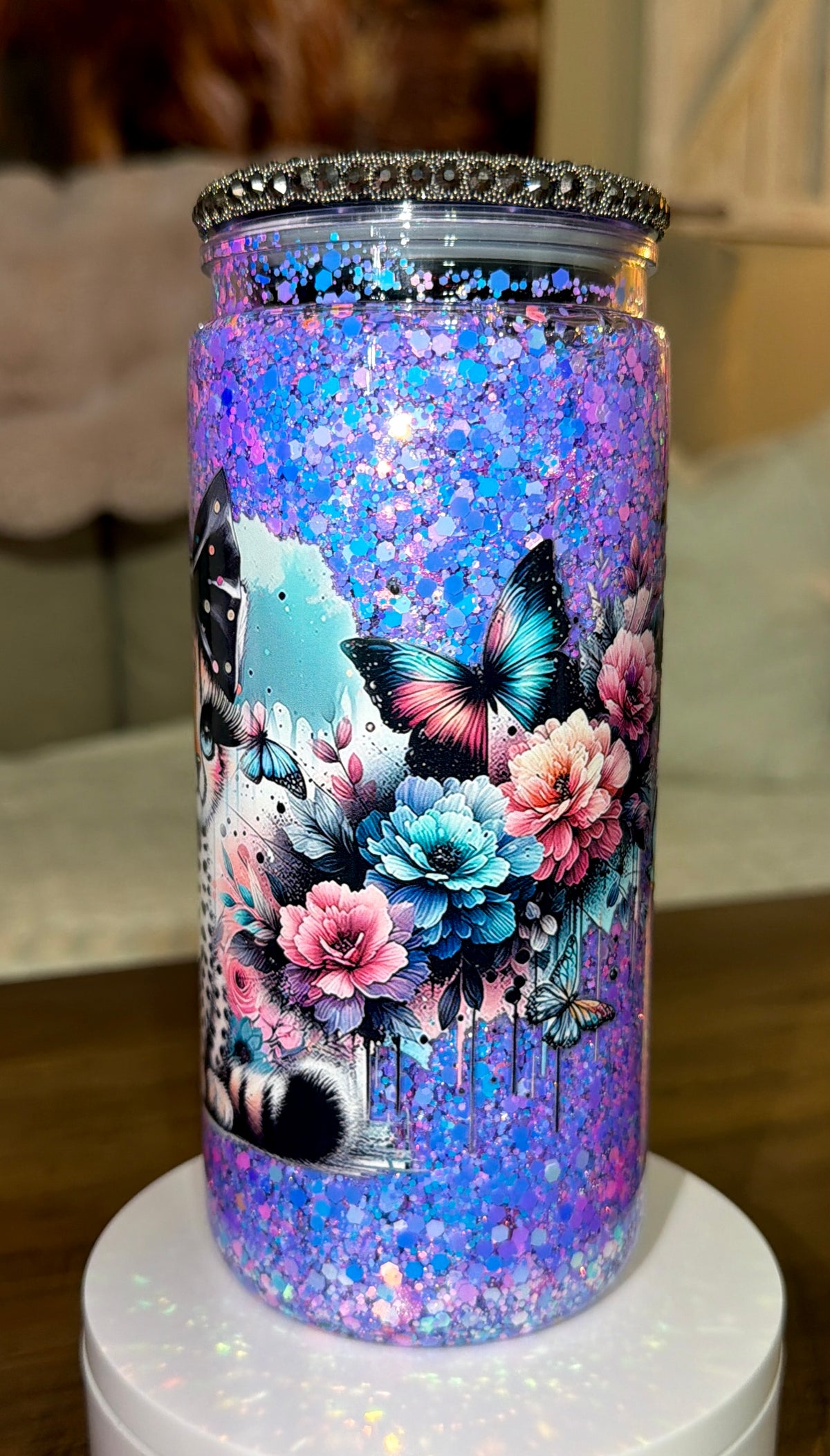 Midnight Leopard Snowglobe Cup