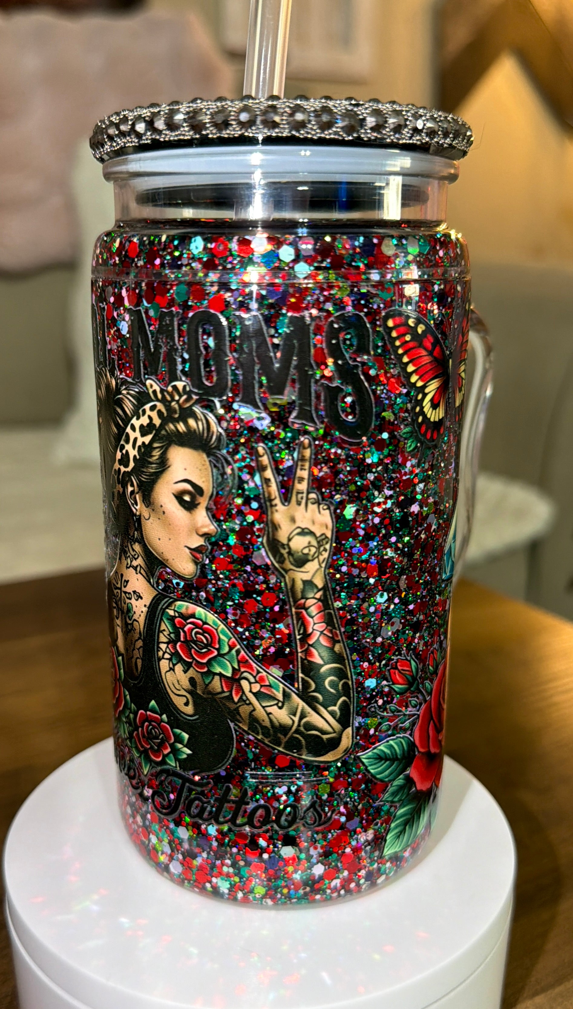 Cool Moms Have Tattoos Snowglobe Cups