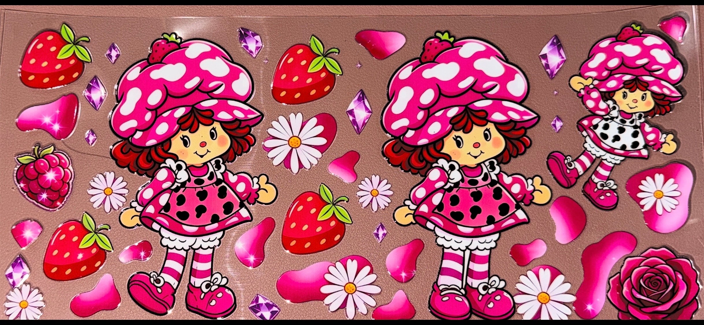 Strawberry Girl UVDTF Cup Wrap
