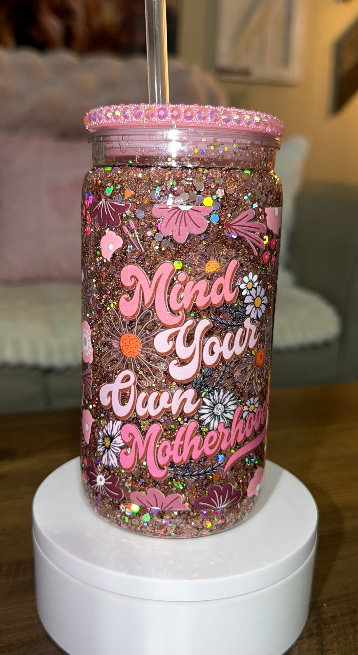 “Mind your own motherhood” Snowglobe cup
