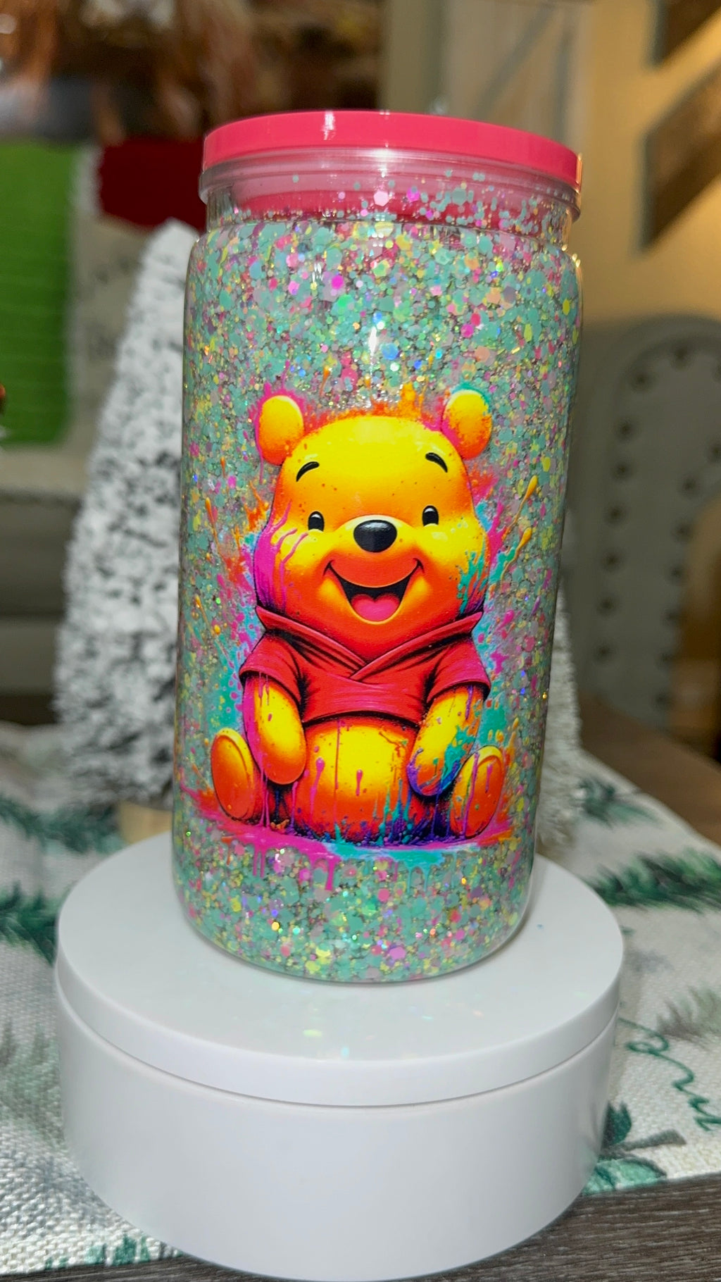 Woodland bear Snowglobe cup