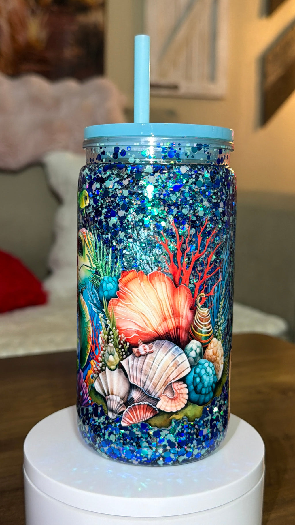 Under the sea turtle snowglobe cup