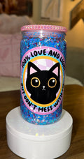 “100% love and light but done mess with me” snowglobe cup