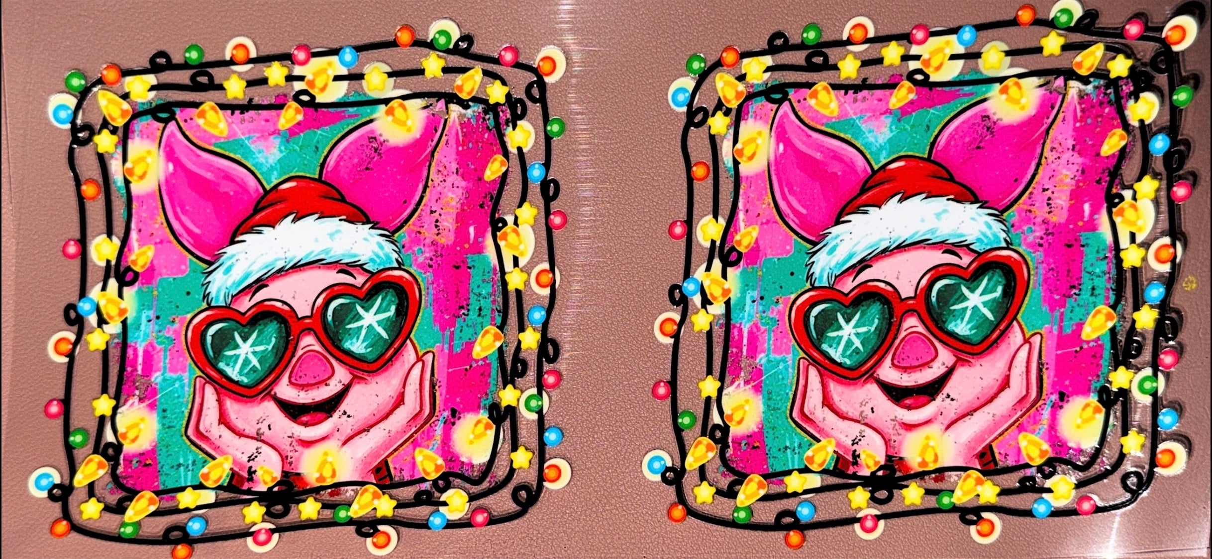 Piggy Merry and Bright UVDTF Cup Wrap