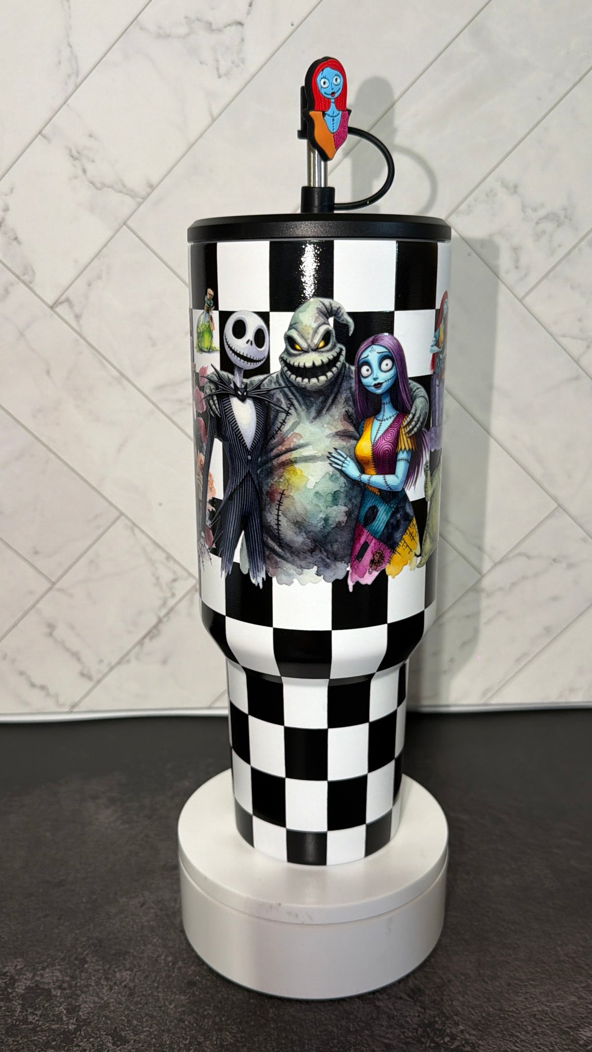 Spooky Checkered Chic Tumbler