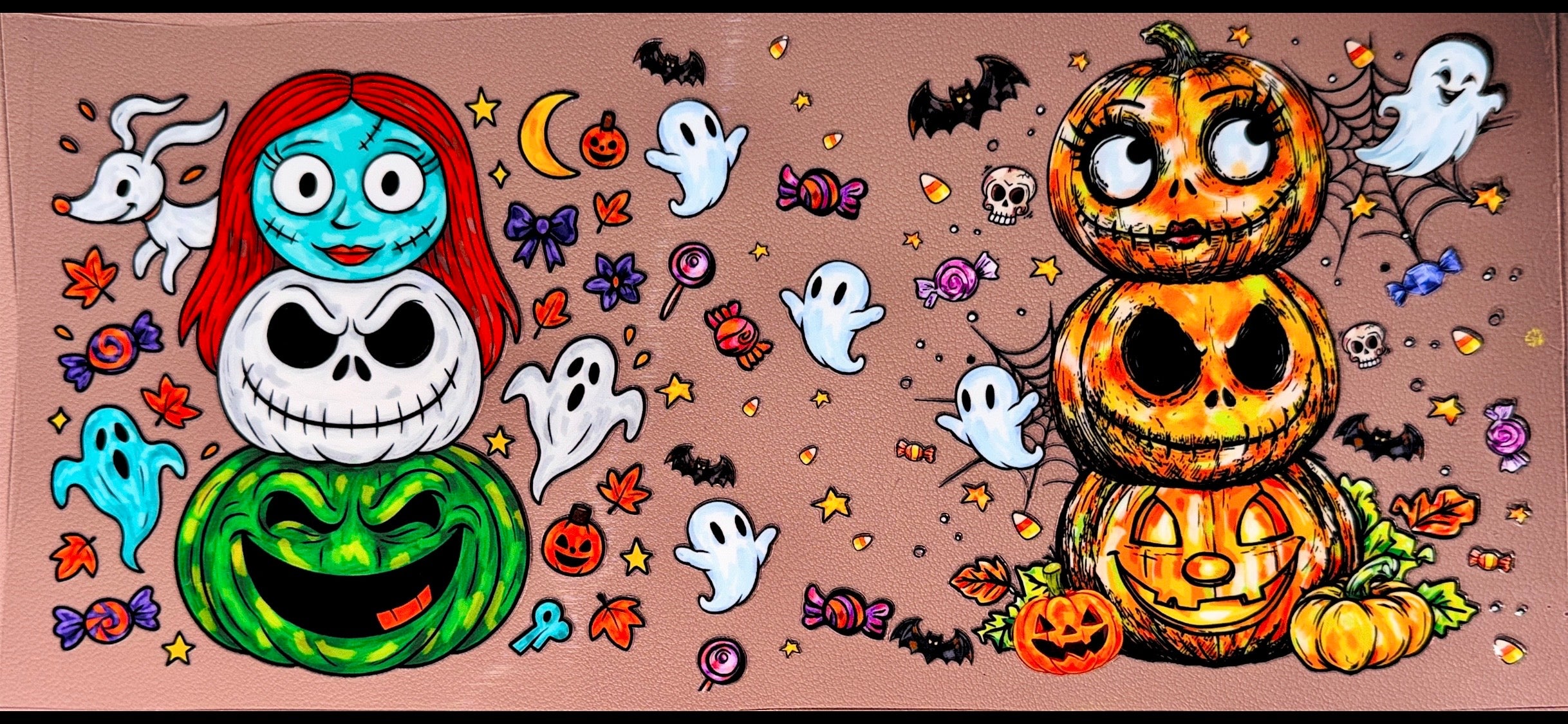 Spooky Pumpkin Stack UVDTF Cup Wrap