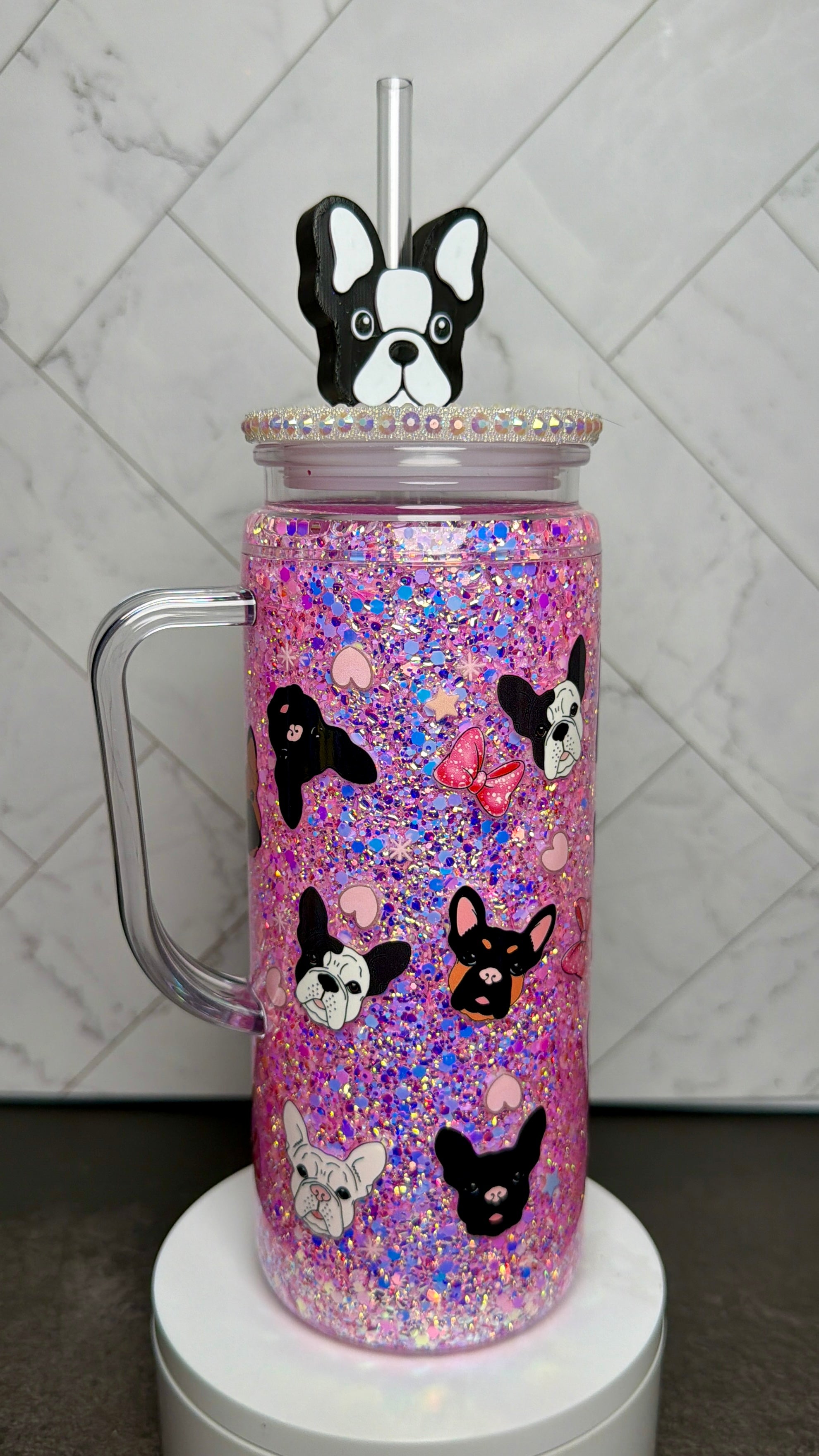 Frenchie Snowglobe Cup