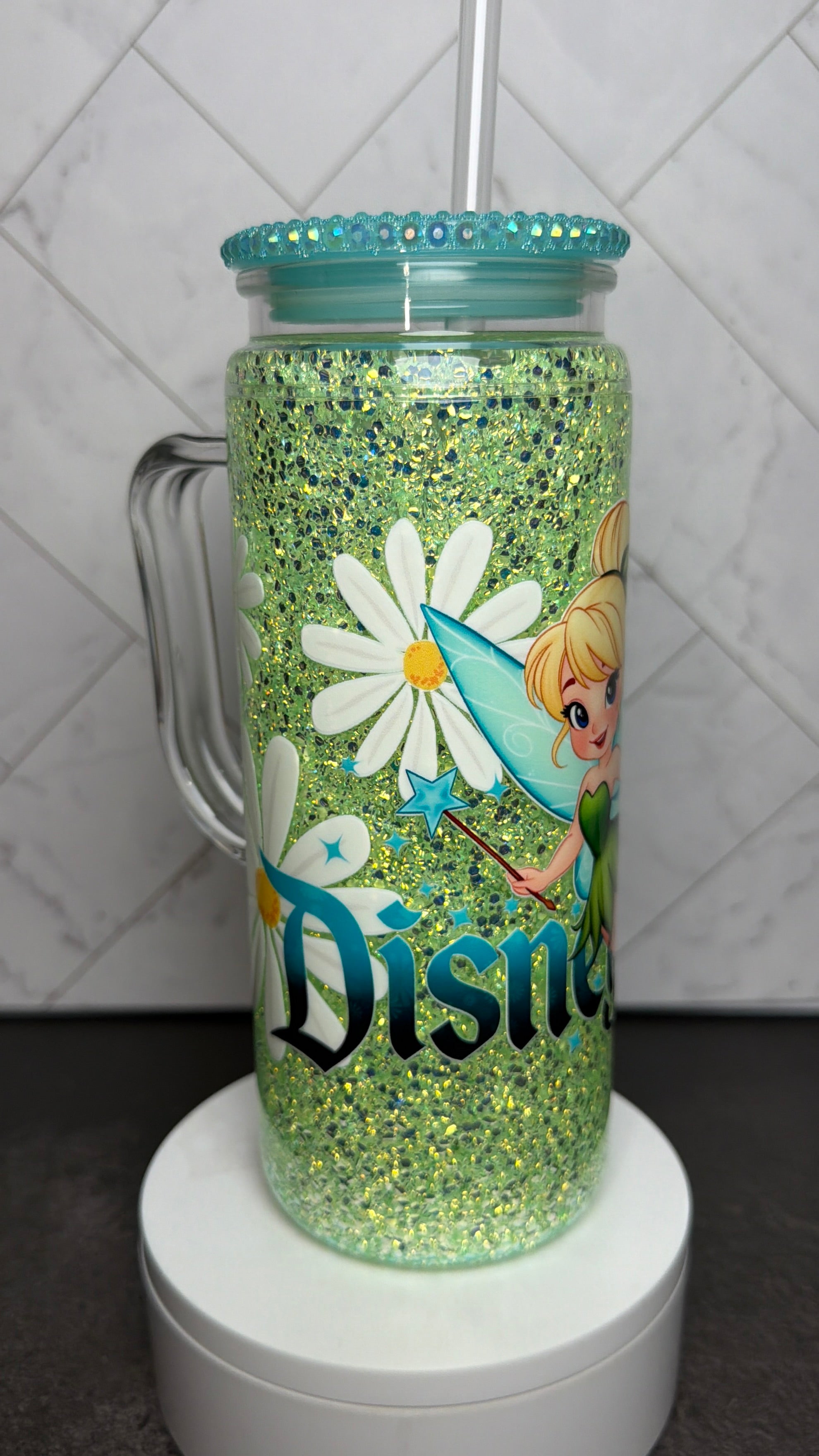 Green Fairy Inspired Snowglobe Tumbler