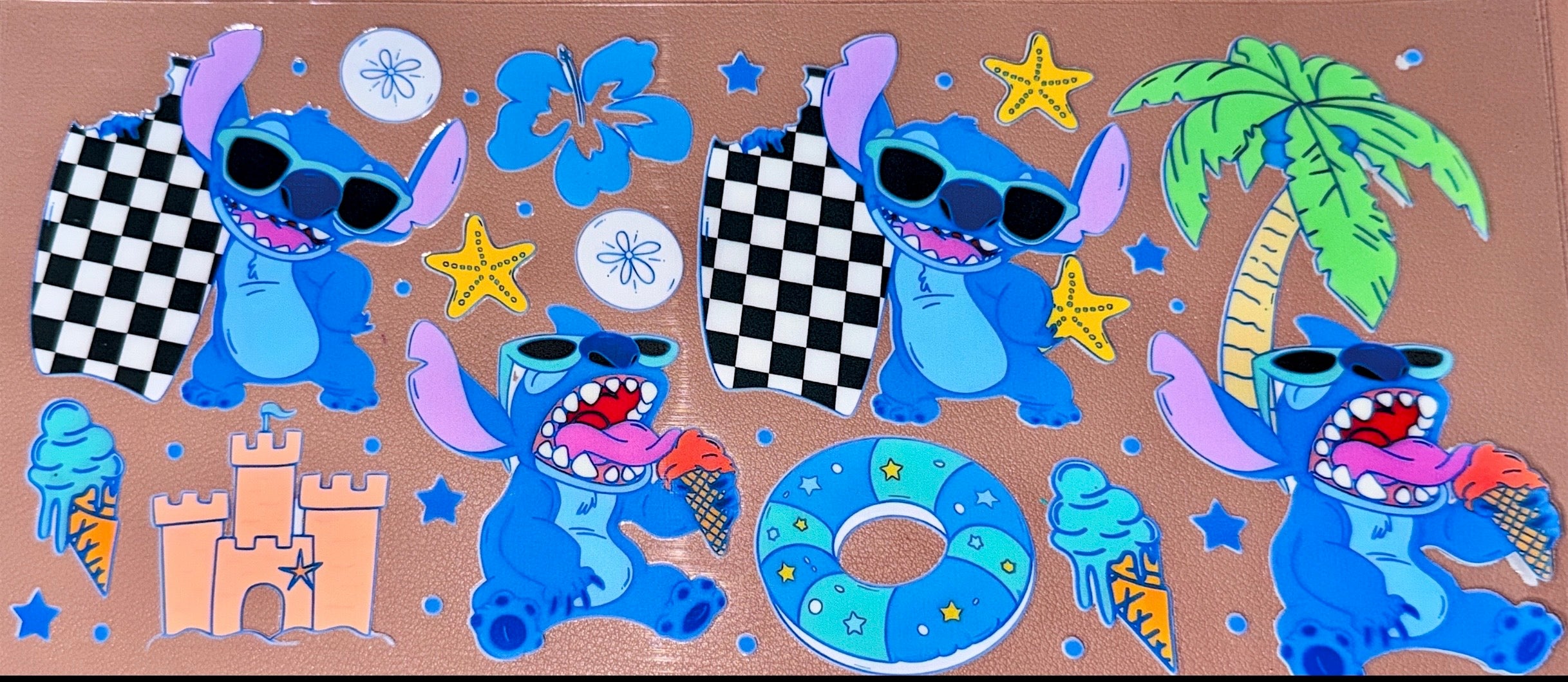 Tropical Blue Alien UVDTF Cup Wrap
