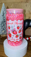 16oz Acrylic Snowglobe Cup - Strawberry Speech Therapist Tumbler