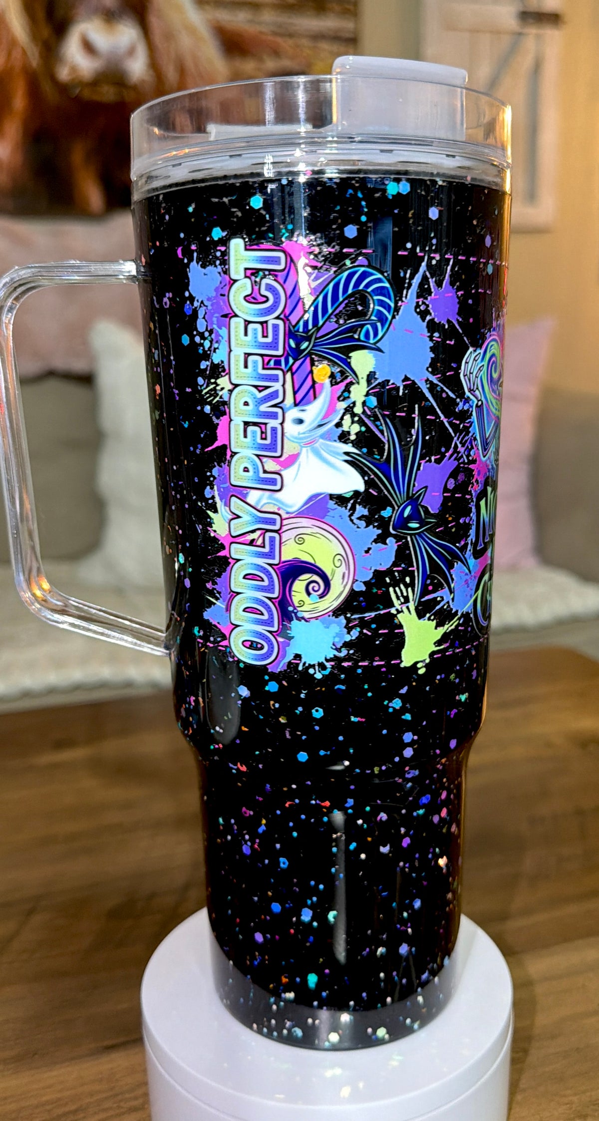 Neon nightmare inspired tumbler