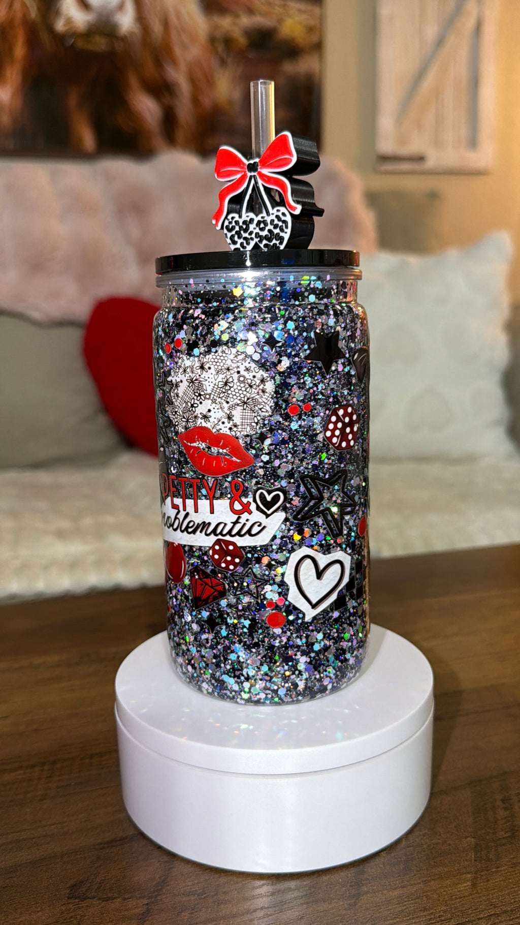 Petty & Problematic Glitter Tumbler