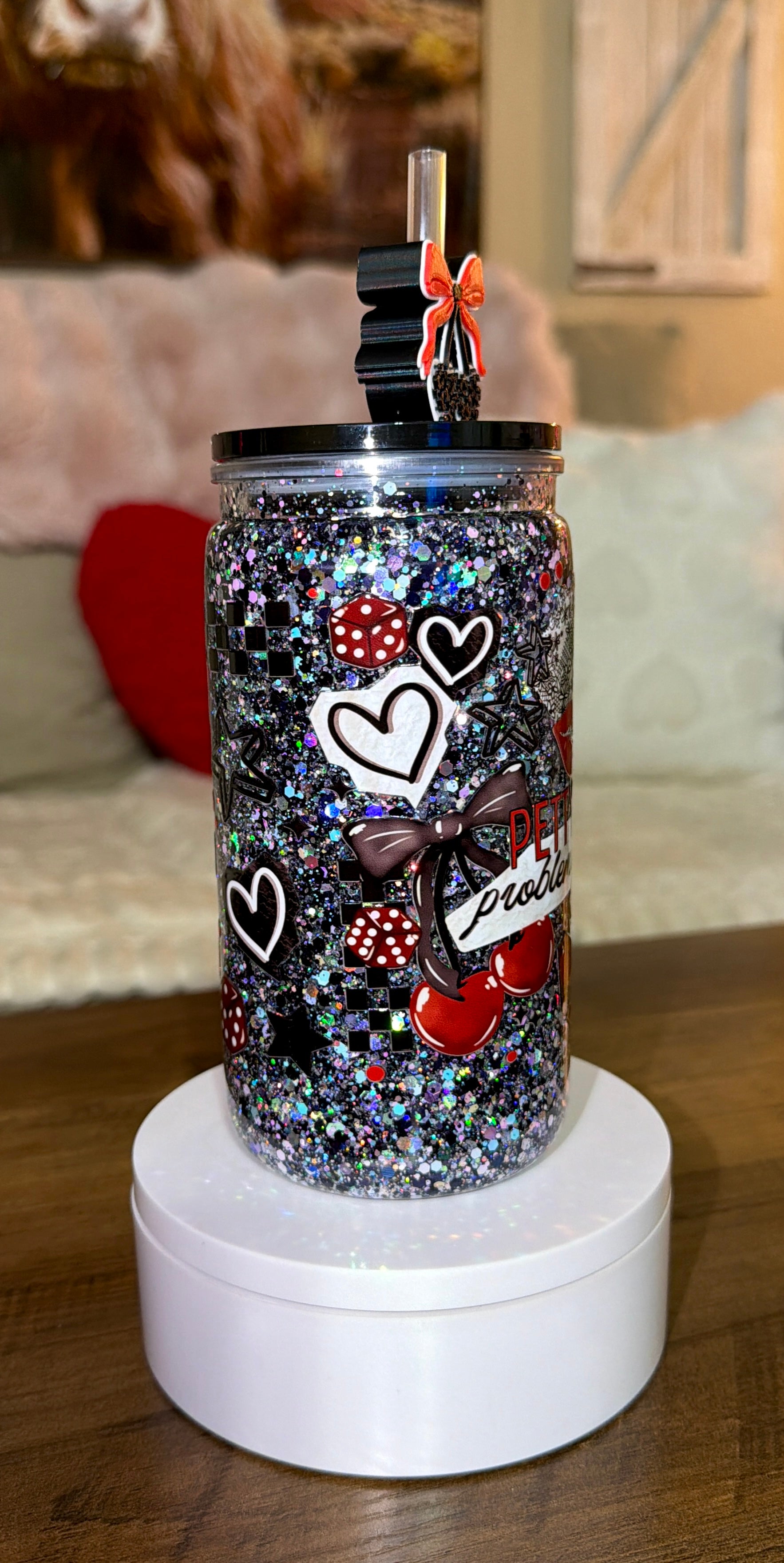 Petty & Problematic Glitter Tumbler