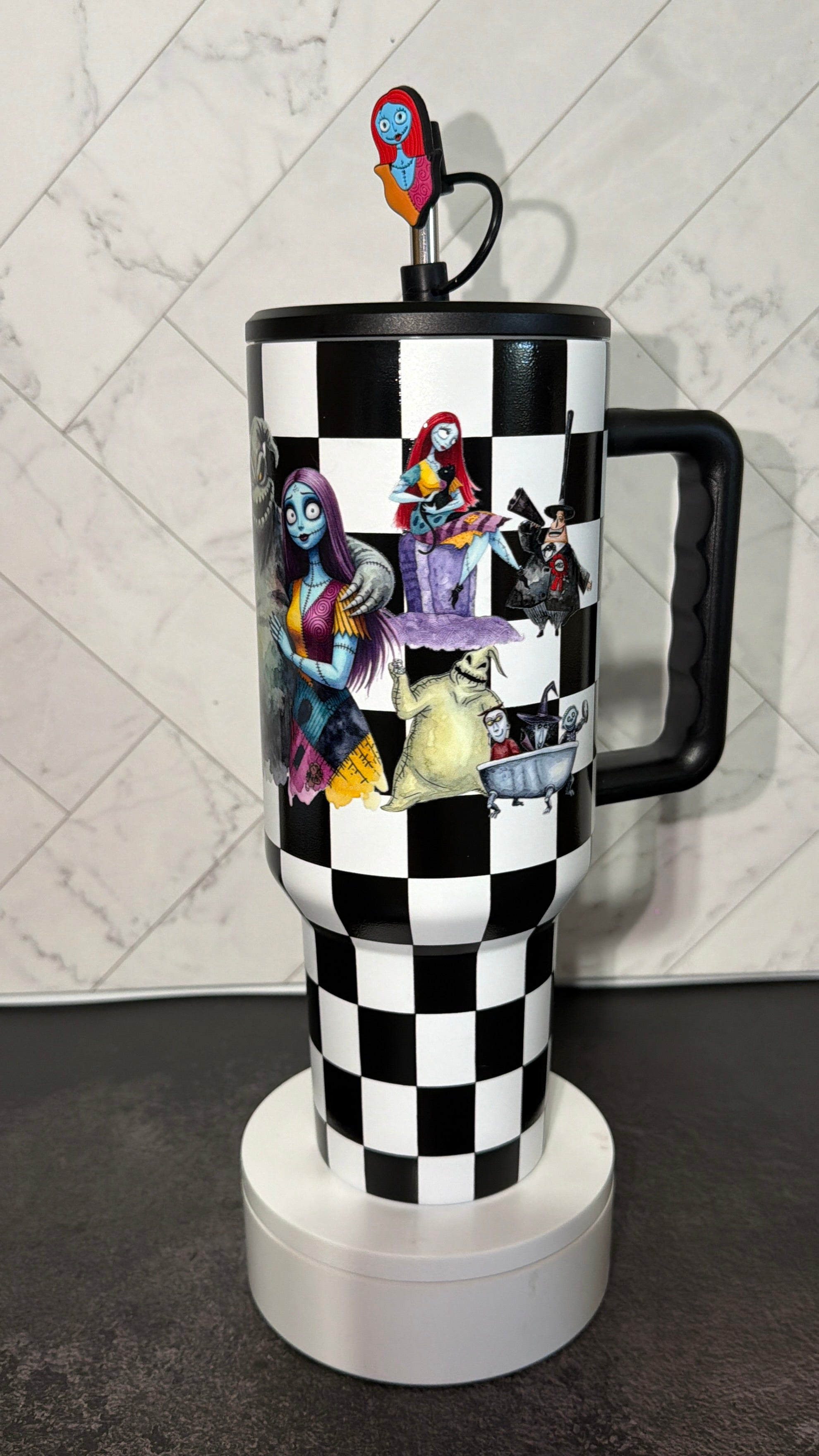 Spooky Checkered Chic Tumbler
