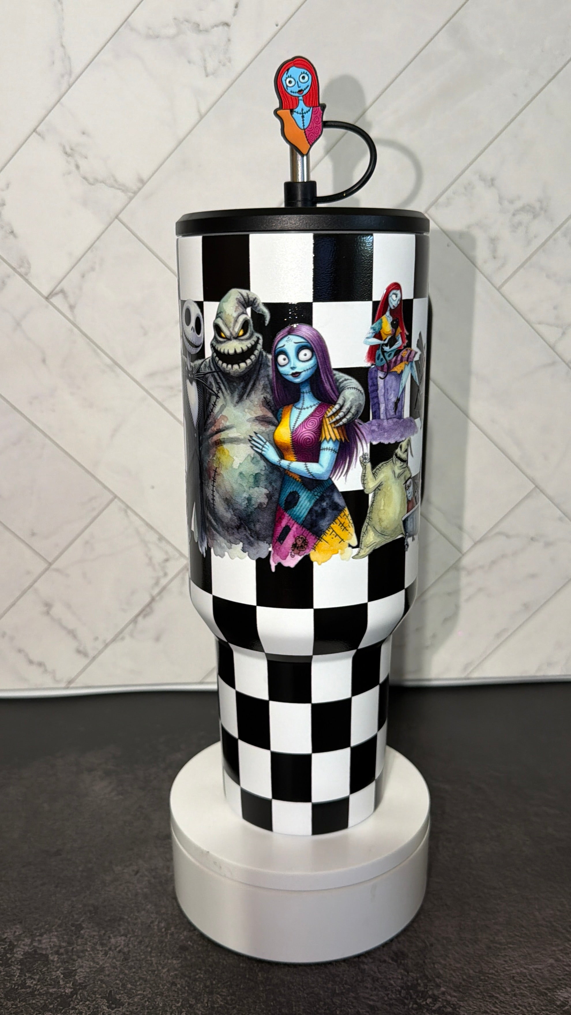 Spooky Checkered Chic Tumbler
