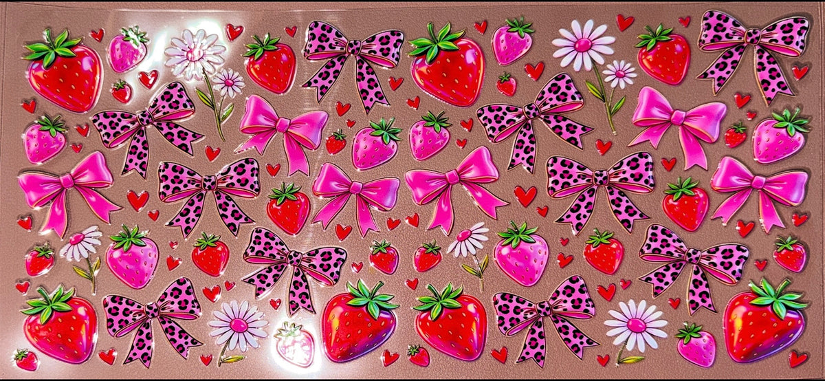 Strawberry Bows UVDTF Cup Wrap