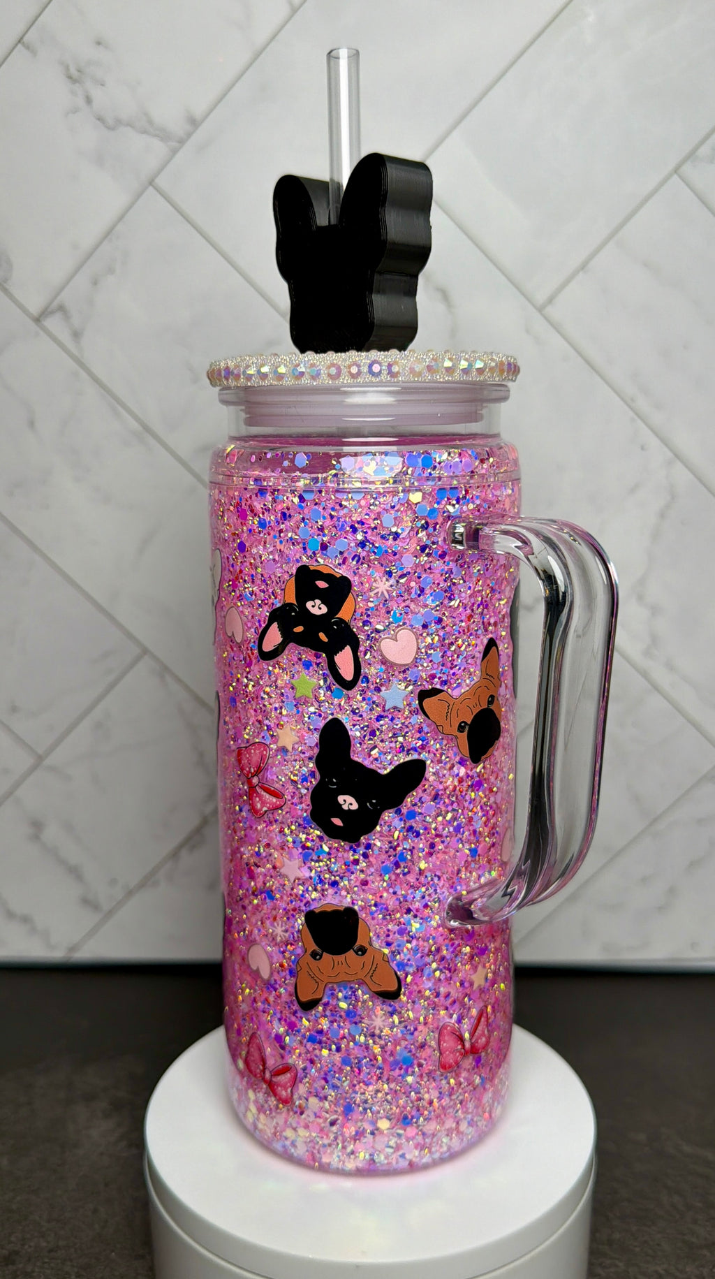 Frenchie Snowglobe Cup
