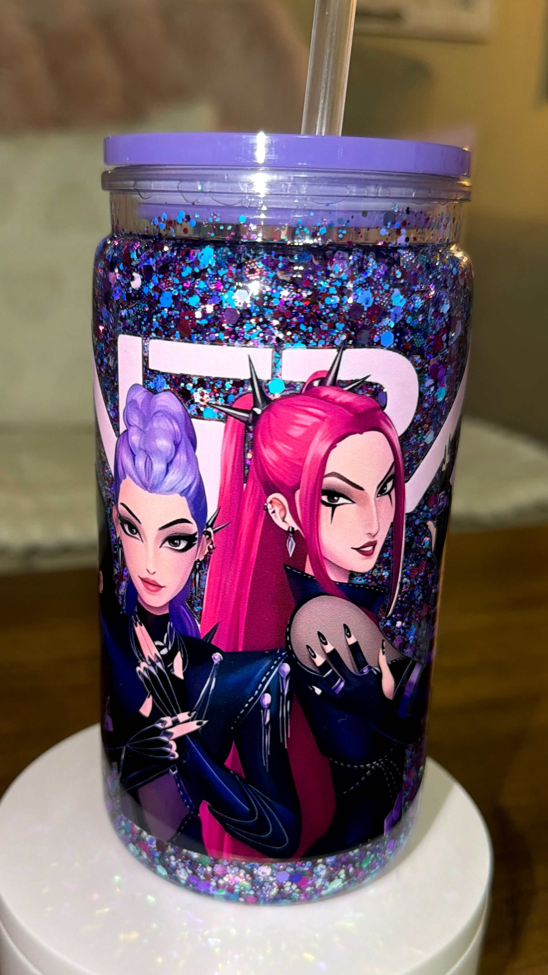 Midnight Pop Princess Glitter Snowglobe Cup