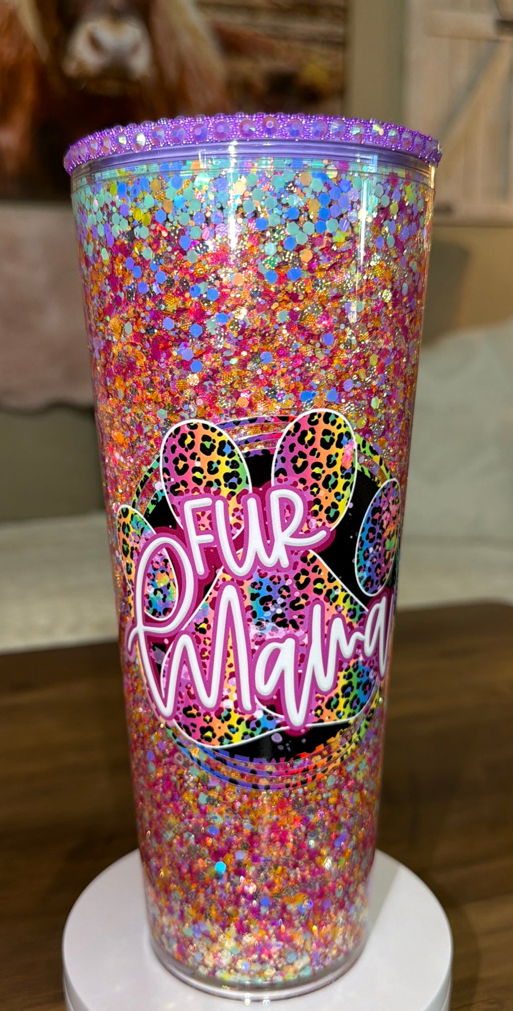 Fur Mama Snowglobe Tumbler