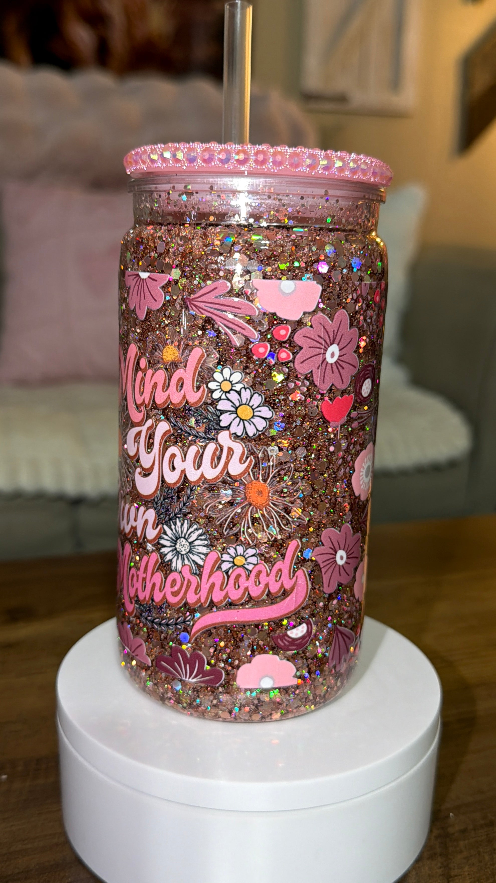 “Mind your own motherhood” Snowglobe cup