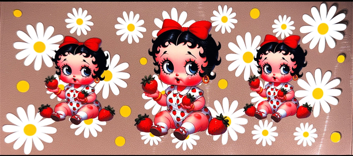 Floral Strawberry Betty UVDTF Cup Wrap