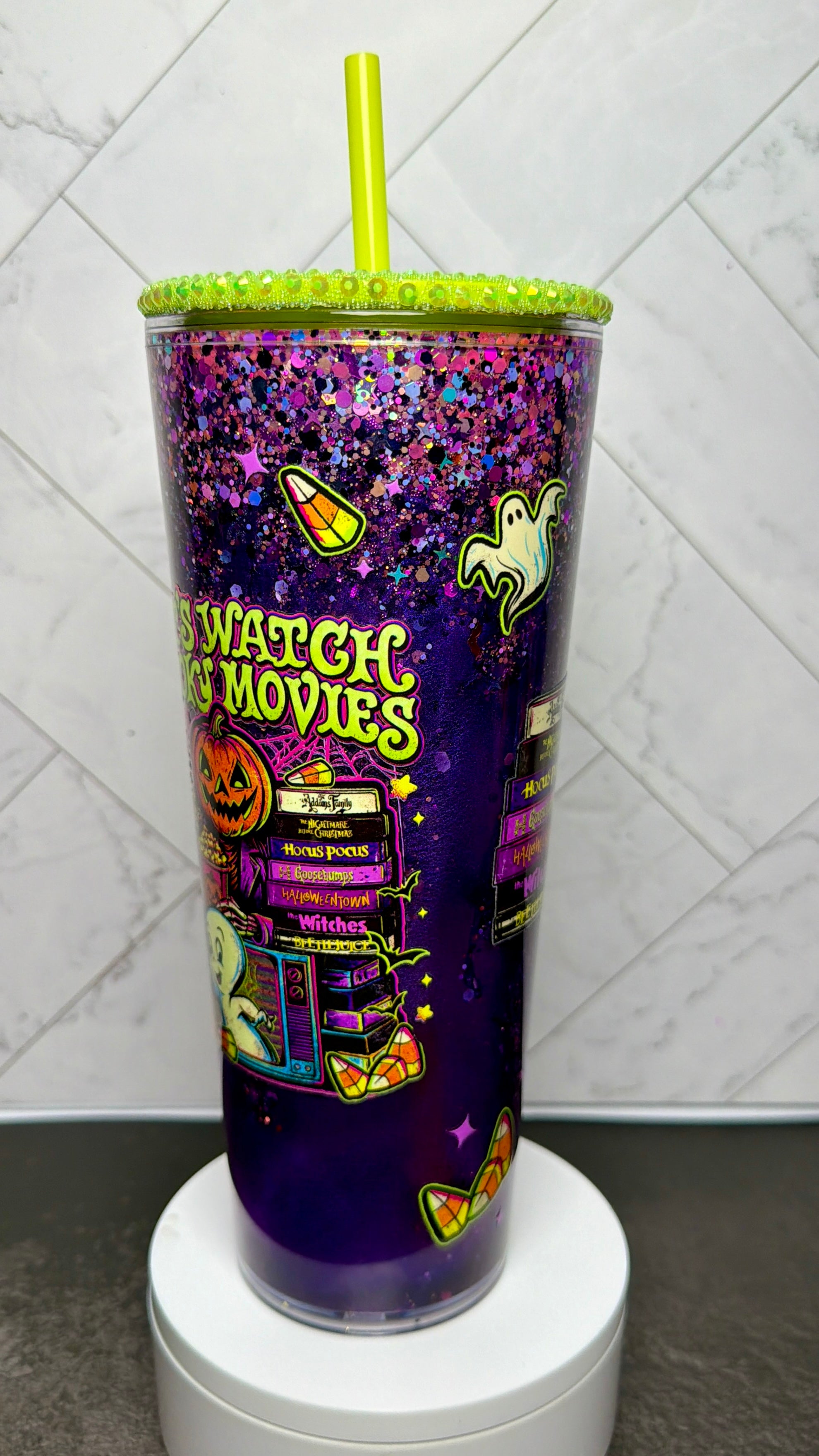 Spooky Movies Waterfall Snowglobe Cup