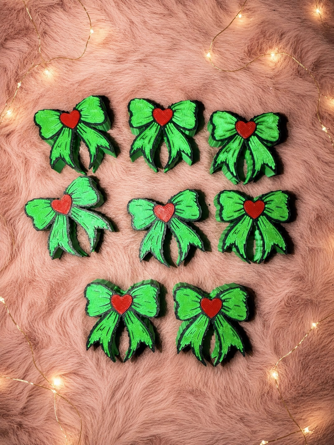 Green Holiday Bow Straw Topper