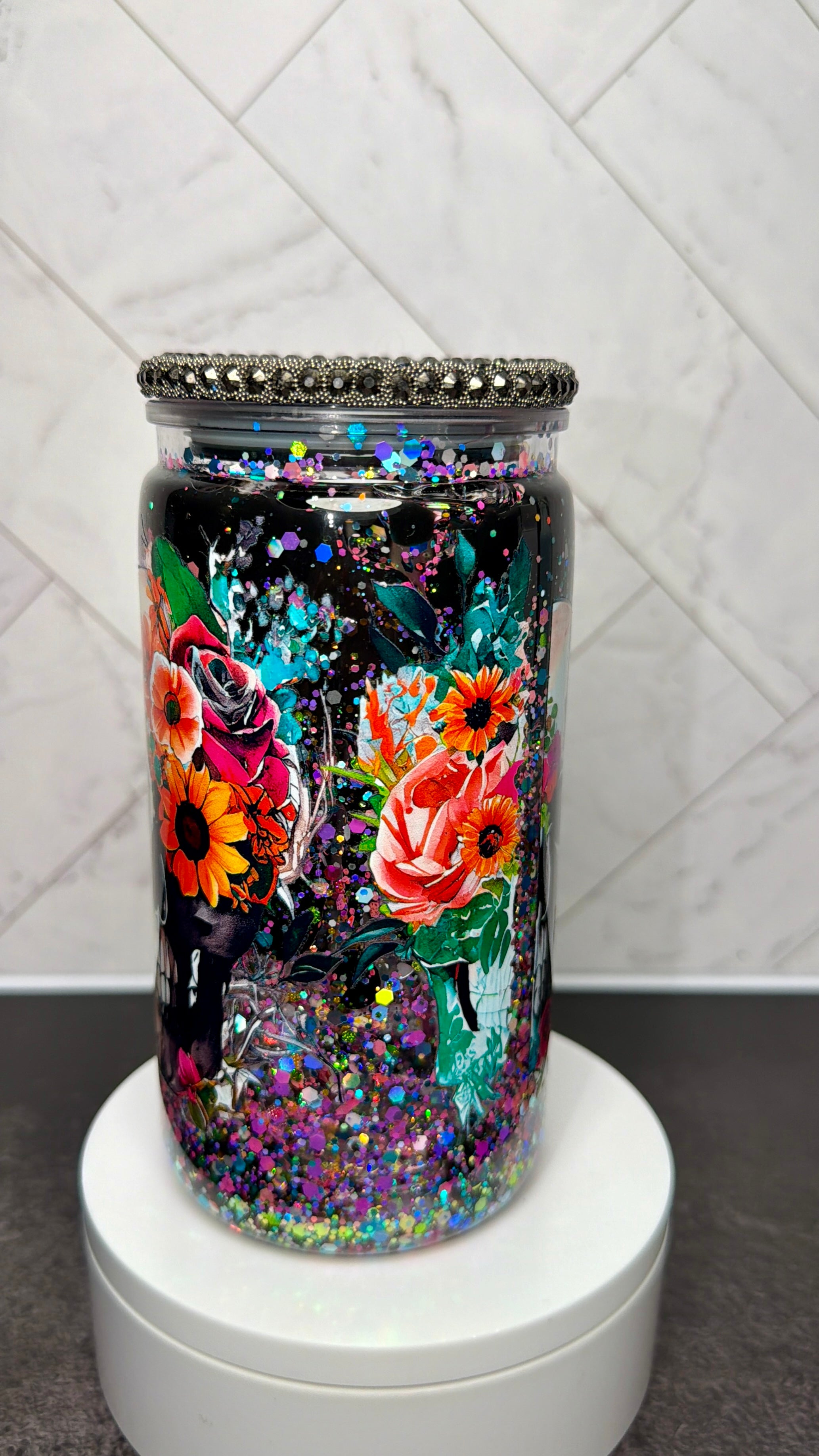 Floral Skull Lava Cup