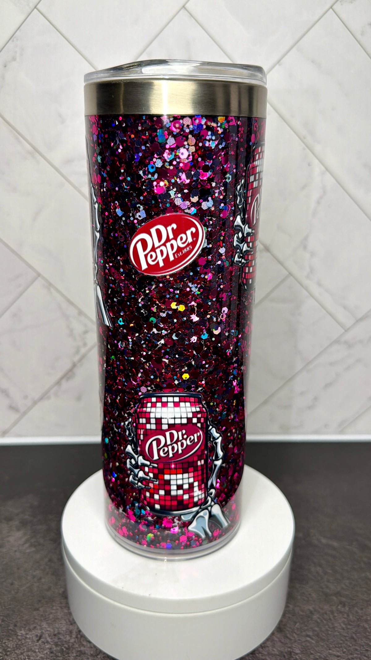 Midnight Cherry Sparkle Tumbler