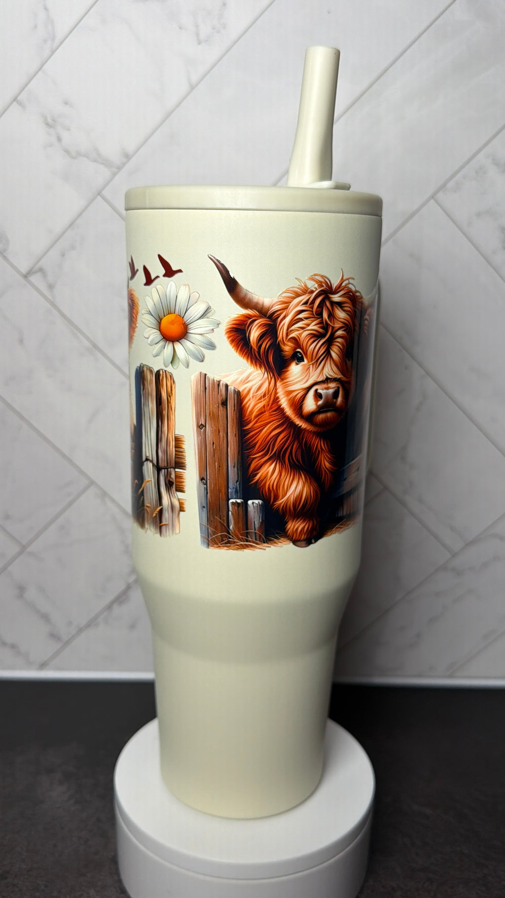 Farmhouse Highland Cow Tumbler