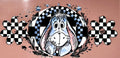 Checkered Blue Donkey UVDTF Cup Wrap
