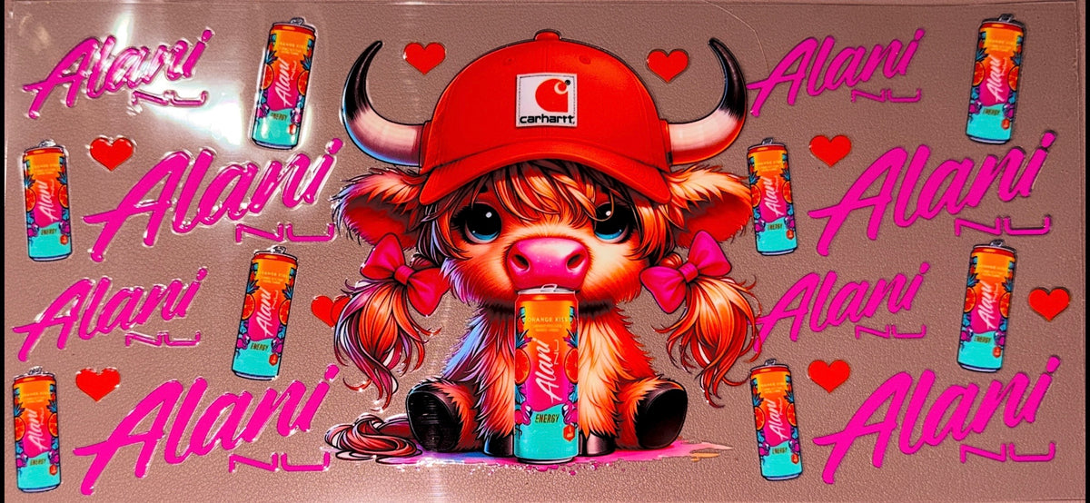 Cute Hyland Cow UVDTF Cup Wrap