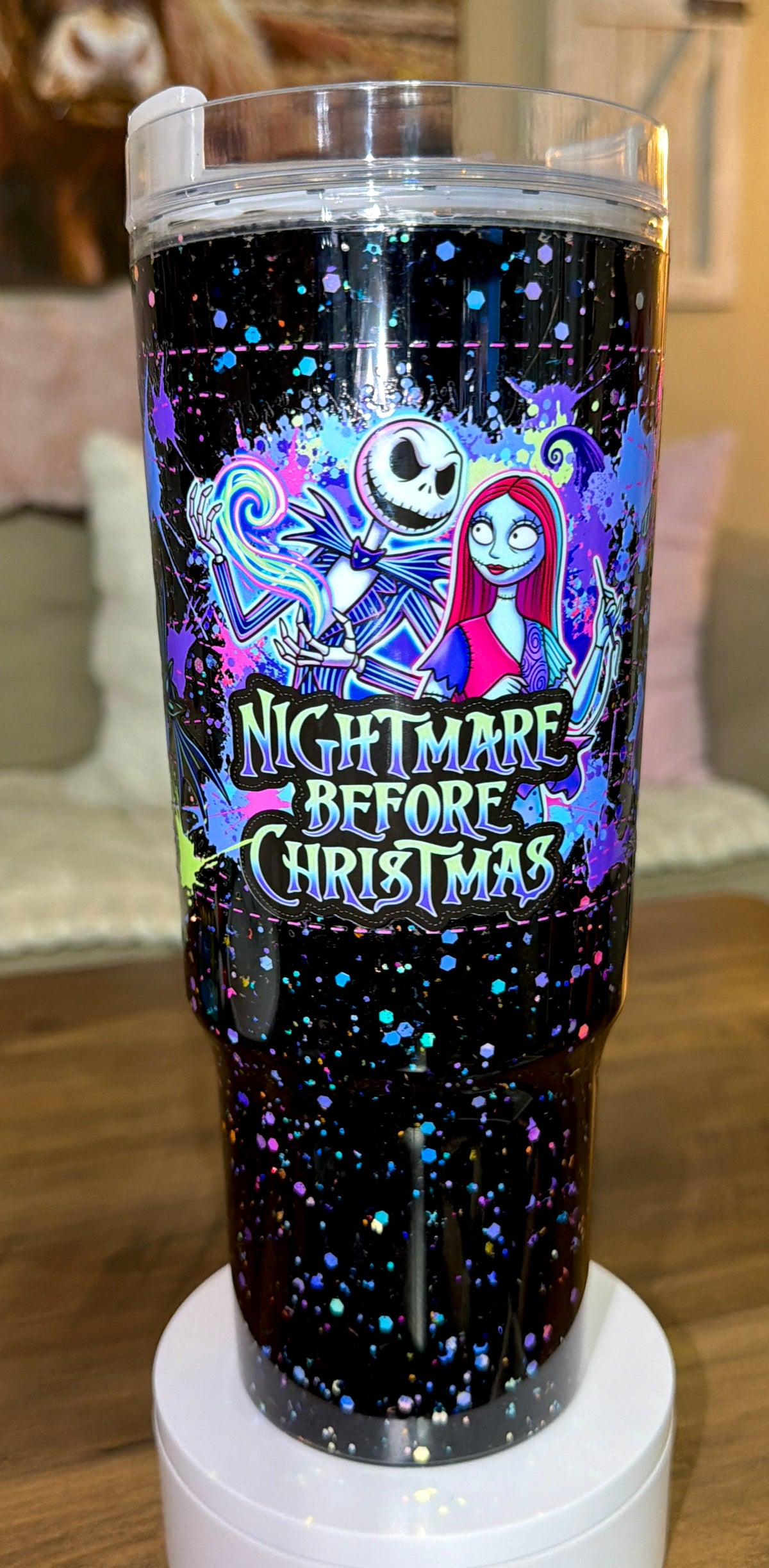 Neon nightmare inspired tumbler