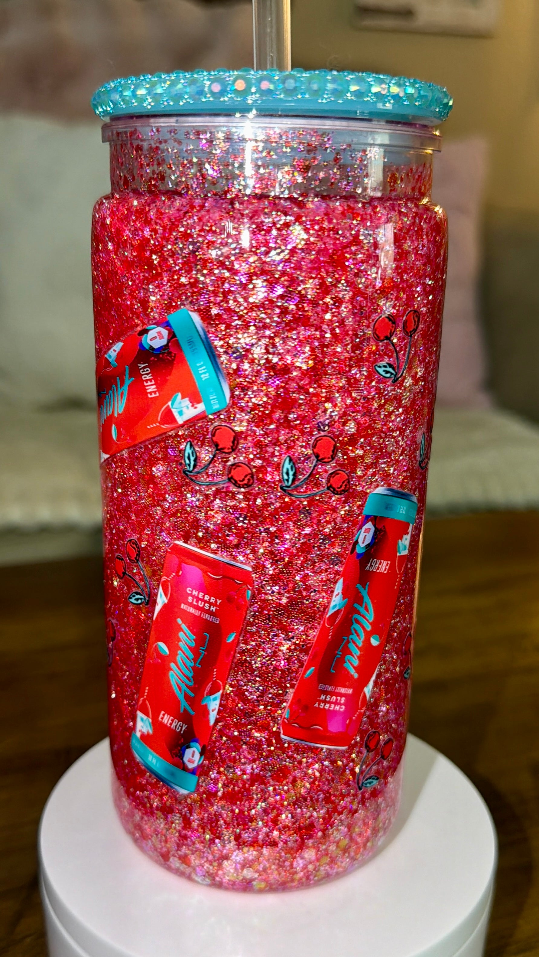 Cherry Inspired Energy Drink Snowglobe Cup